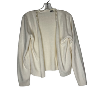 Vintage Women's Cardigan Sweater Cream Neutral Basic size 8 medium